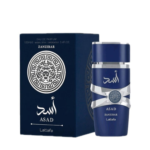 Asad ZANZIBAR 100ml EDP for Men - Top: Black Pepper & Sea lavender Heart: Salty Coconut Water & Iris Base: Vanilla & Incense