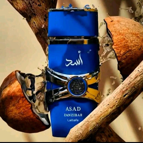 Asad ZANZIBAR 100ml EDP for Men - Top: Black Pepper & Sea lavender Heart: Salty Coconut Water & Iris Base: Vanilla & Incense