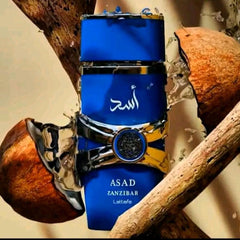 Asad ZANZIBAR 100ml EDP for Men - Top: Black Pepper & Sea lavender Heart: Salty Coconut Water & Iris Base: Vanilla & Incense