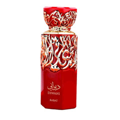 Diwani Rabat 100ml EDP by French Avenue (Fragrance World) - Top Notes: Grapefruit, Peach, Blackcurrant  Middle Notes: Magnolia, Amber, Tuberose, Iris, Jasmine, Lily-Of-The-Valley  Base Notes: Cedar, Patchouli, Birch, Vetiver, Sandalwood