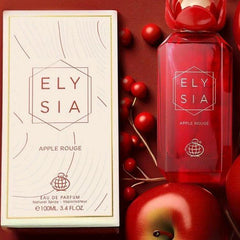 ELYSIA APPLE ROUGE 100ML EDP - Top notes: red apple, litchi, black currant, pink grapefruit  Middle notes: wild berries, raspberry bloom, jasmine, May rose  Base notes: sugar, musk, vanilla flower, amber, moss