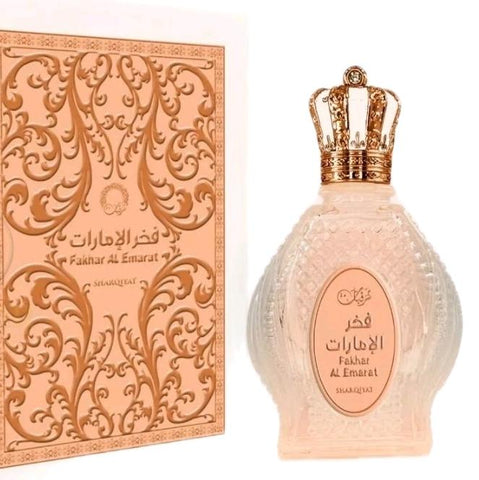 Fakhar Al Arab Sharqiyat by Khalis-Top Notes: Apple, Ginger, Bergamot. Heart Notes: Sage, Juniper berries, Lavender. Base Notes: Amberwood, Tonka bean, Vetiver, Cedar.