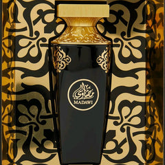 Madawi by Arabian Oud - TOP NOTES  Peach, Apple Blossom  HEART NOTES Pineapple Blossom  BASE NOTES Wild Rose, Patchouli, Musk