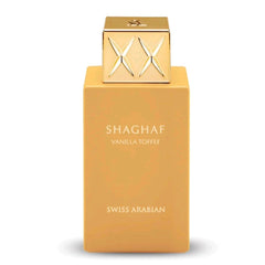 Shaghaf Vanilla Toffee 75ml EDP by Swiss Arabian - Top notes are Toffee and Coffee; middle notes are Vanilla, Dates, Walnut, Cardamom and Milk; base notes are Brown sugar, Madagascar Vanilla, Benzoin, Woody Notes, Vanilla Caviar, Tonka Bean and Musk.