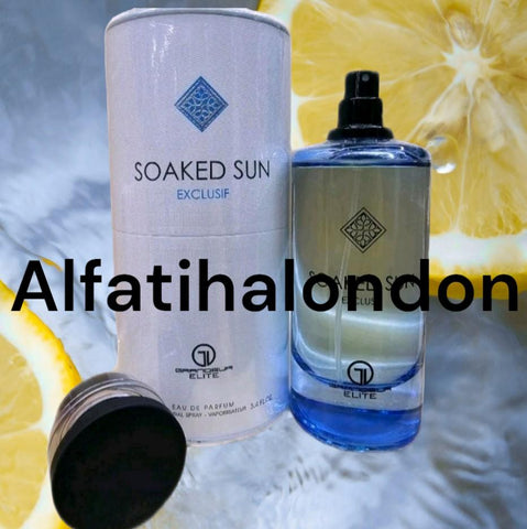 Soaked Sun Exclusifl EDP for Men - Top: Lemon Heart: Mandarin, Bergamot Base: Blood Orange, Orange, Grapefruit