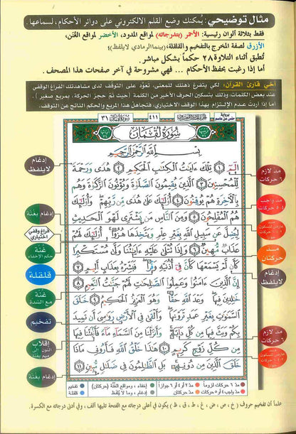 Tajweed Quran - Color coded Arabic only Large 17x24cm DM Delux